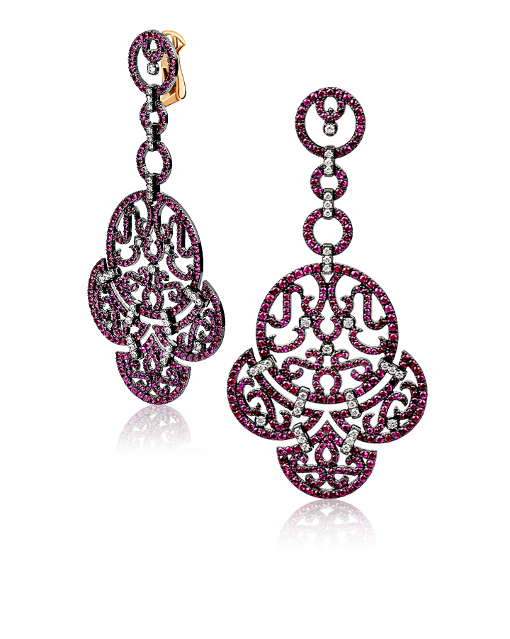 Серьги Jacob&CO Lace Collection Ruby Earrings 20170002515 28848