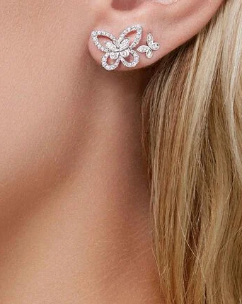 Серьги Graff Pavé Butterfly Diamond Petite Stud Earrings RGE1563