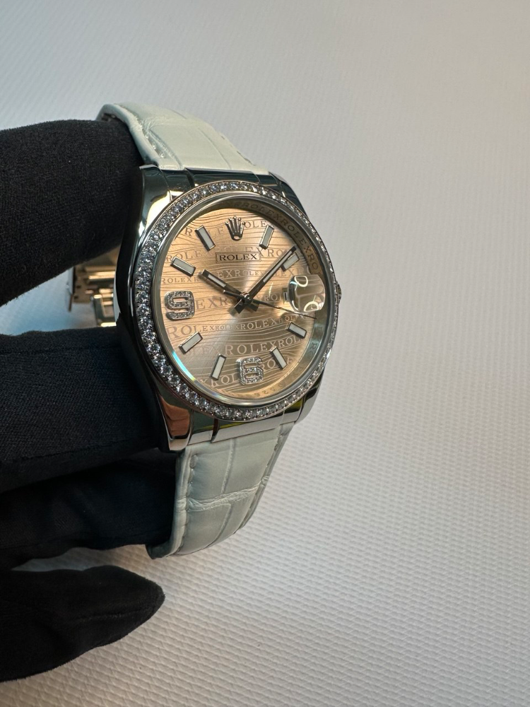 Часы Rolex Datejust 36mm White Gold 116189 Pink