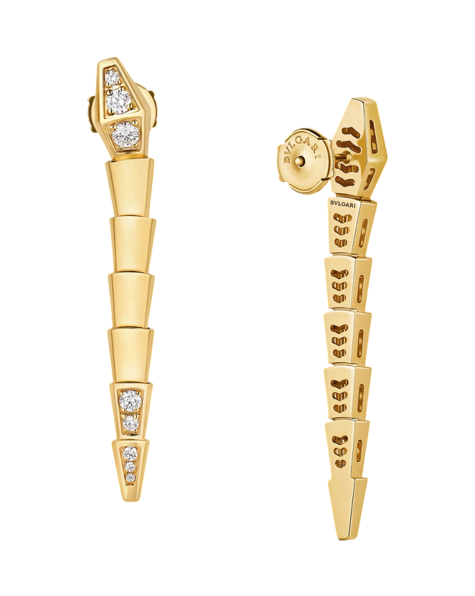 Серьги BVLGARI Serpenti Viper Earrings Yelow Gold 362191