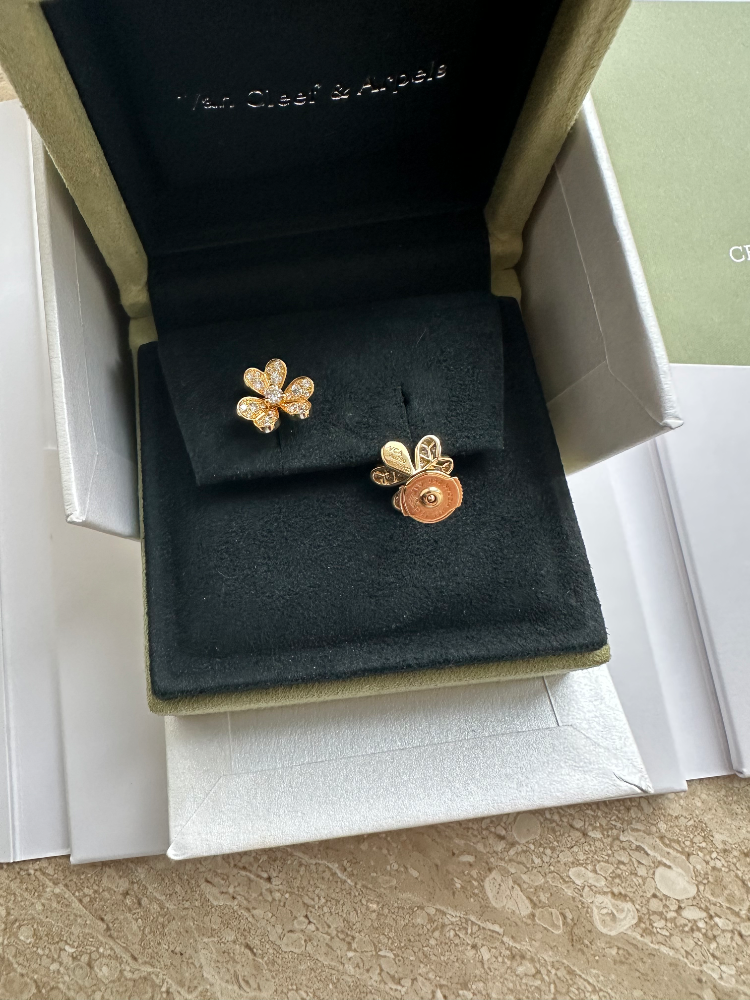 Серьги Van Cleef & Arpels Frivole миниатюрная модель VCARP24200