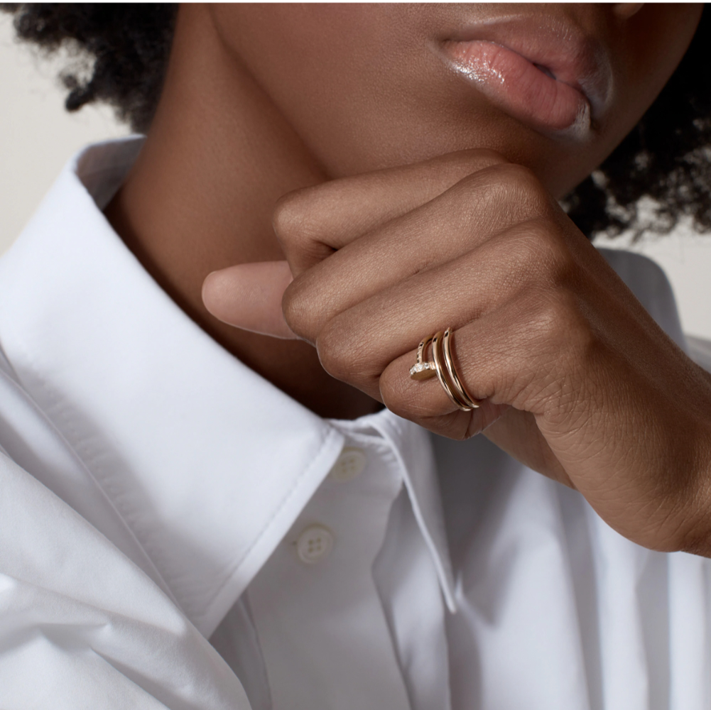 Кольцо Cartier JUSTE UN CLOU RING DOUBLE DIAMONDS CRB4210856