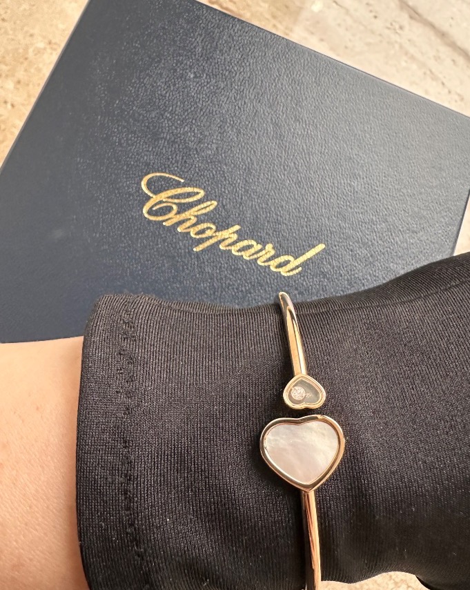 Браслет Chopard HAPPY HEARTS BANGLE MOTHER-OF-PEARL ROSE GOLD (SIZE S) 857482-5302