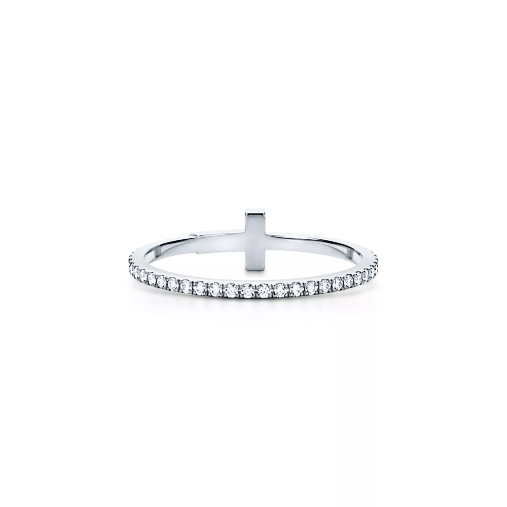 Кольцо Tiffany&Co. Diamond Wire Band Ring in White Gold