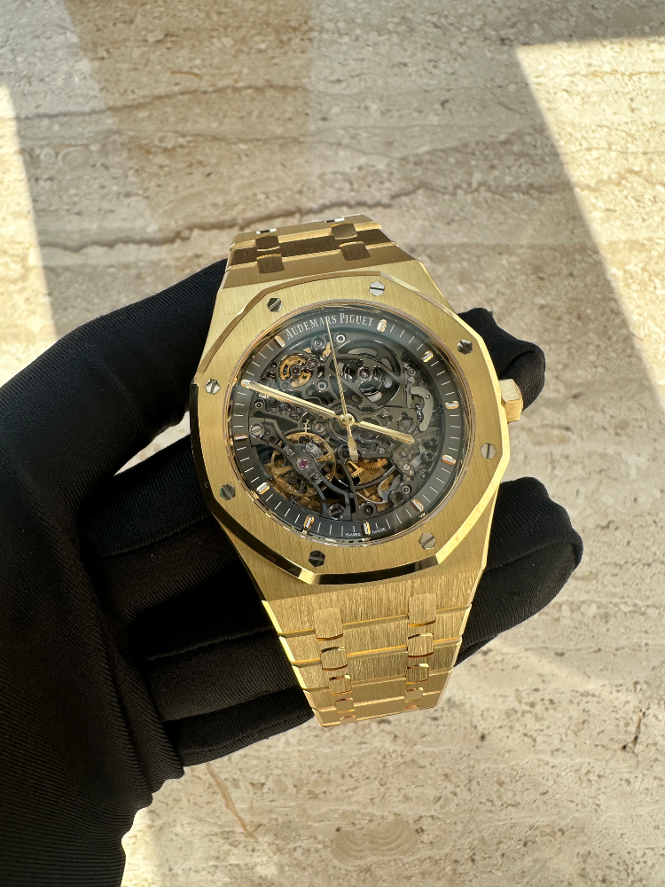 Часы AUDEMARS PIGUET Royal Oak Double Balance Wheel Openworked 41mm 15407BA.OO.1220BA.01