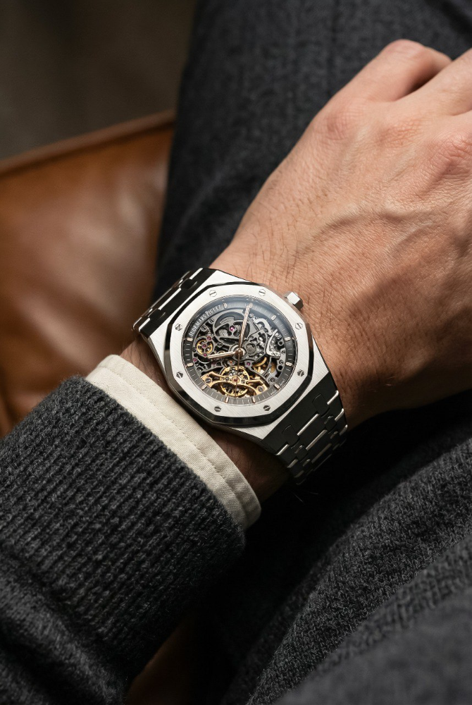 Часы AUDEMARS PIGUET ROYAL OAK DOUBLE BALANCE WHEEL OPENWORKED 15407ST.OO.1220ST.01