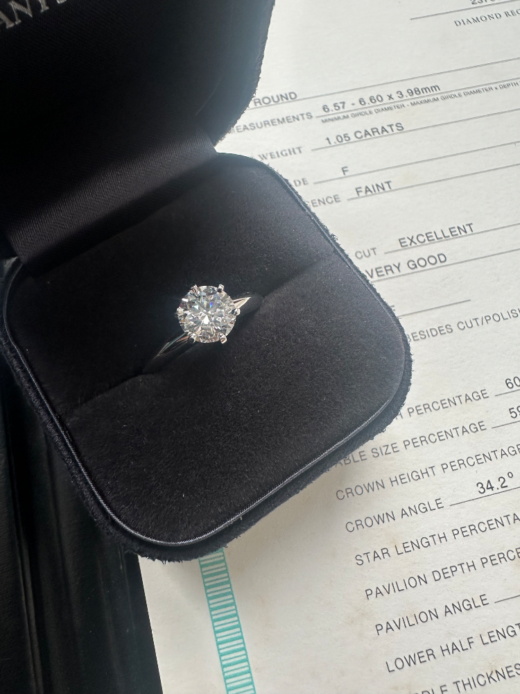 Кольцо Tiffany&Co. Engagement Ring with a Tiffany True Diamond 1 05ct F/IF