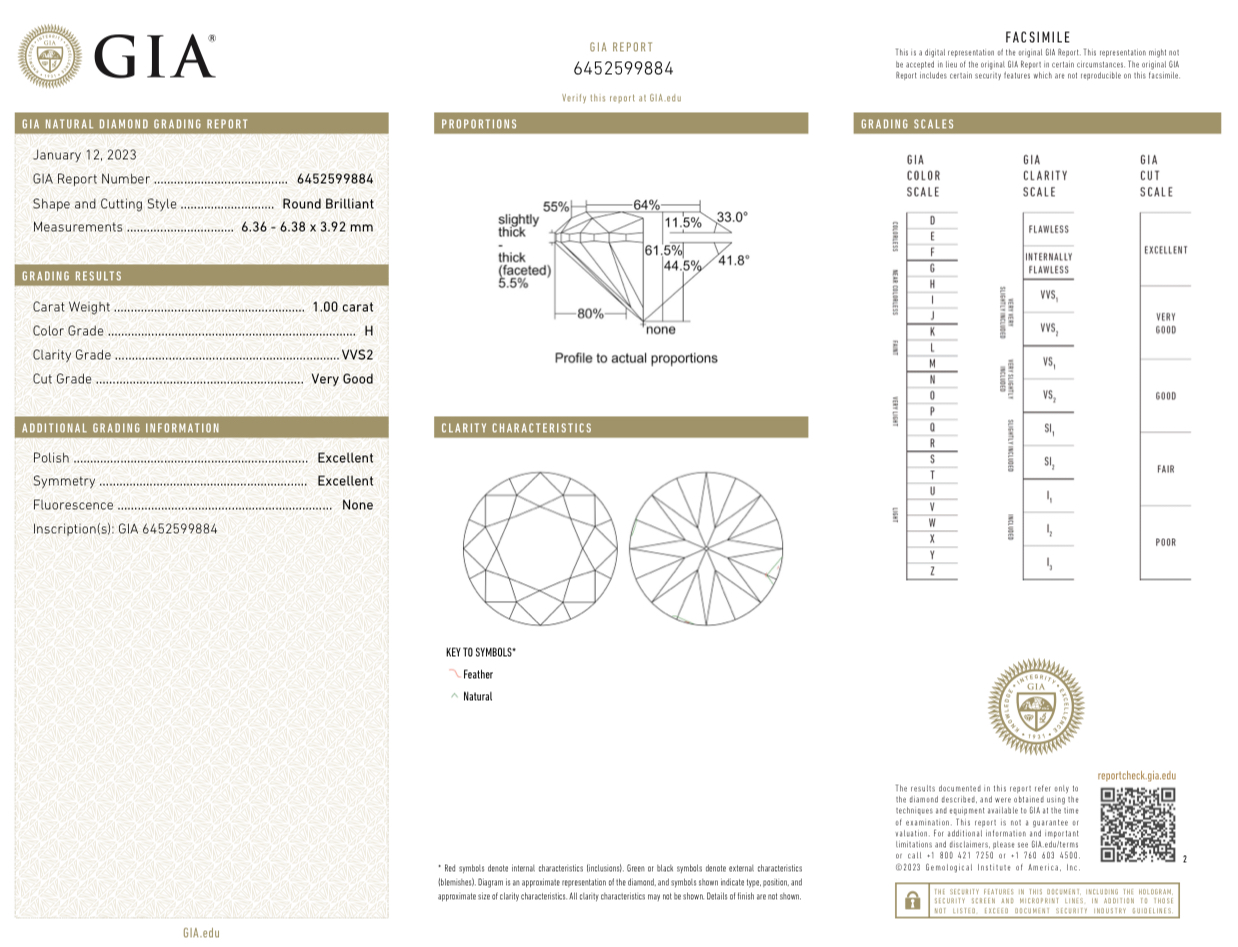 Серьги No name ROUND DIAMONDS 1.00-1.00ct H/VVS2 EARRINGS (GIA)