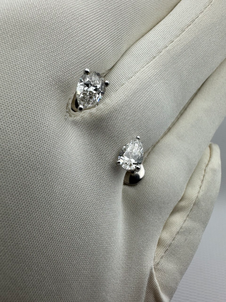 Серьги No name с бриллиантами 1 00ct/1 01ct F/VS2 GIA.