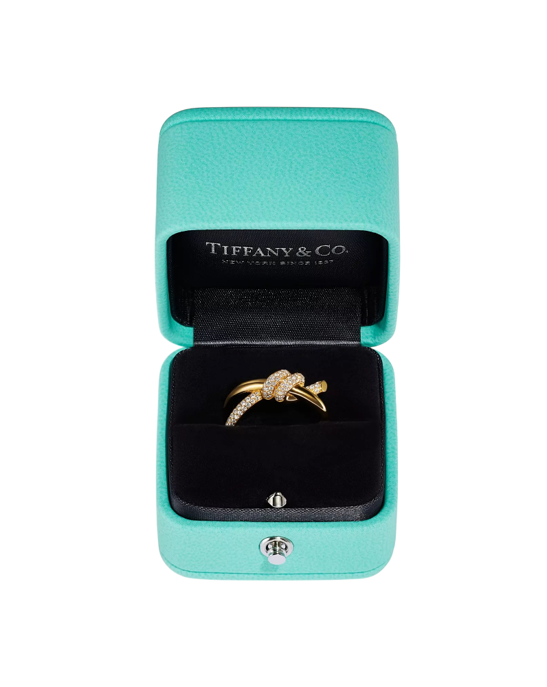 Кольцо Tiffany&Co. Tiffany Knot Double Row Ring in Yellow Gold with Diamonds