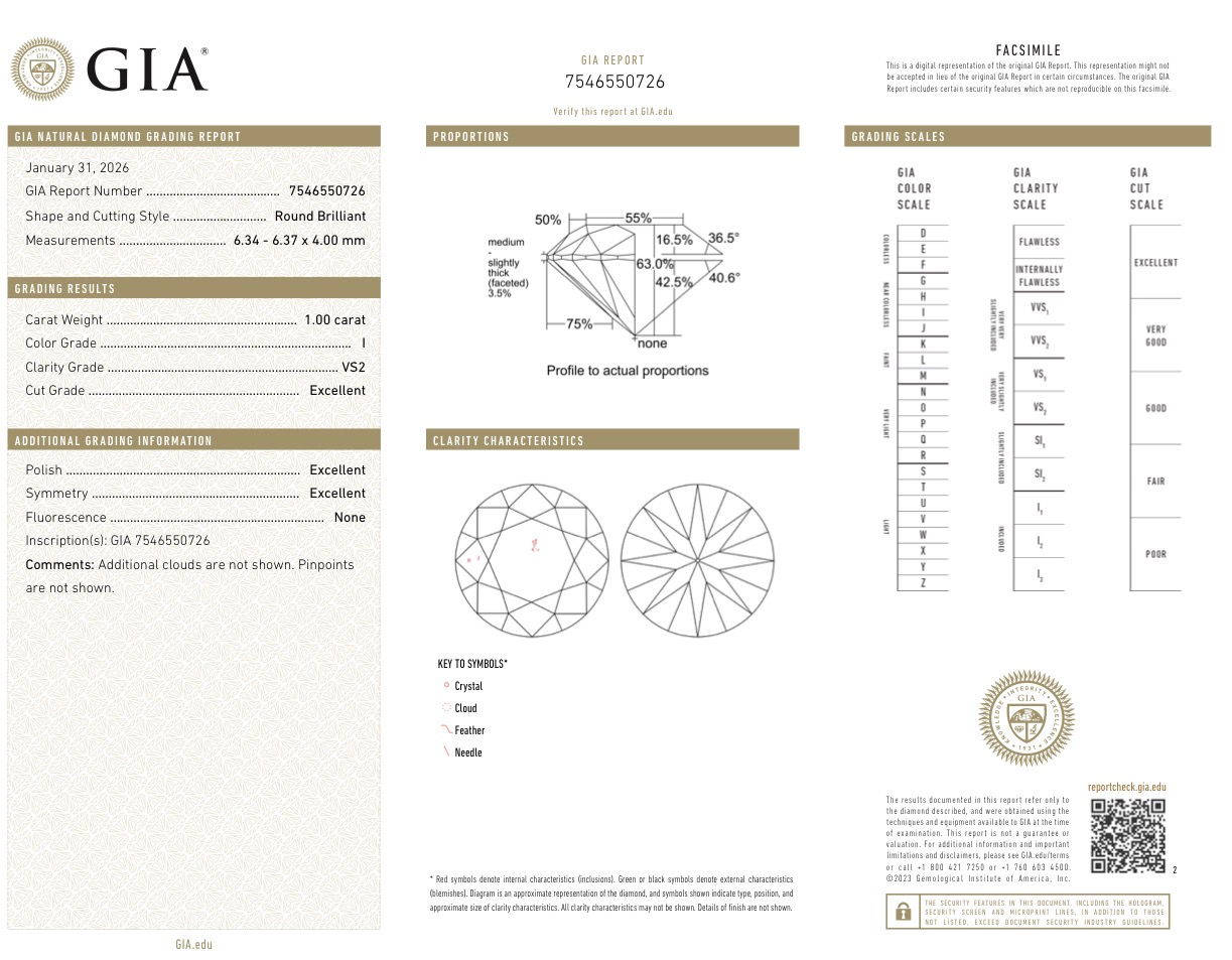 Серьги No name с бриллиантами 1 00/1 00ct I/VS2 GIA