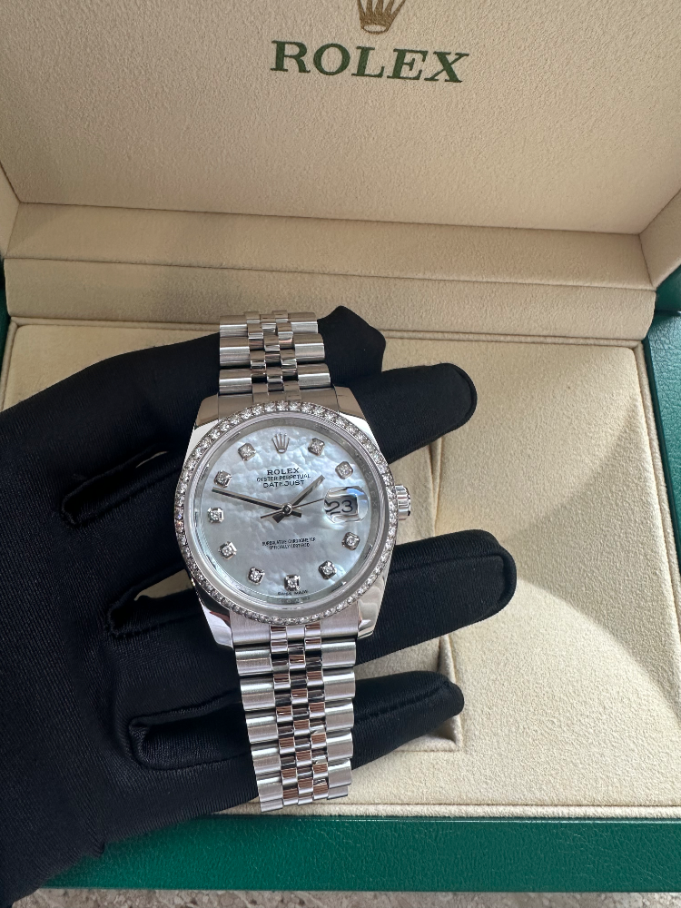Часы Rolex Datejust 36mm Steel and White Gold 116244 White MOP D