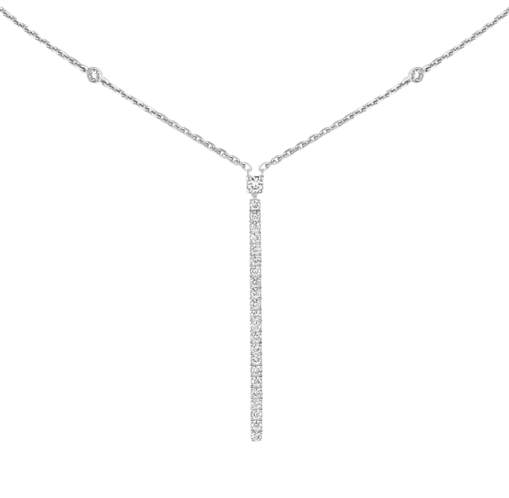 Подвеска Messika GATSBY VERTICAL BAR White Gold Diamond Necklace 05448-WG
