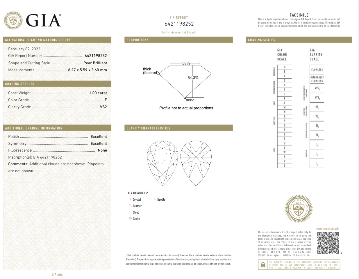 Серьги No name с бриллиантами 1 00ct/1 01ct F/VS2 GIA.