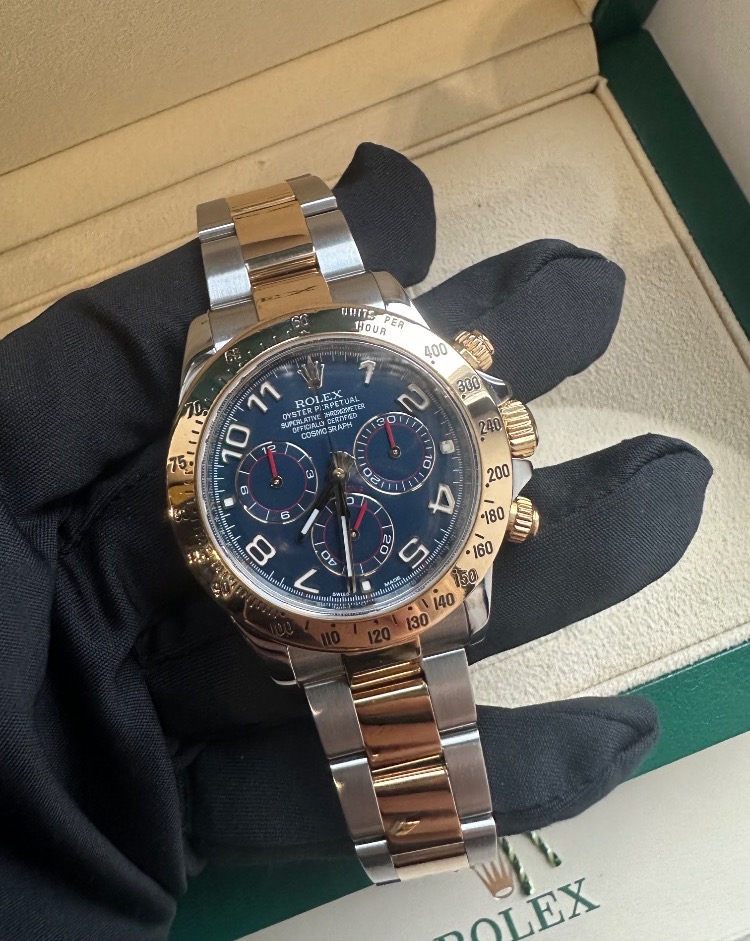 Часы Rolex Cosmograph Daytona 40mm Steel and Yellow Gold 116523 blue