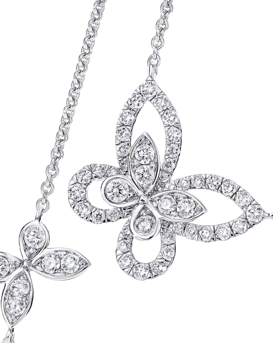 Колье Graff Multi Butterfly Silhouette Diamond Pendant RGP746.