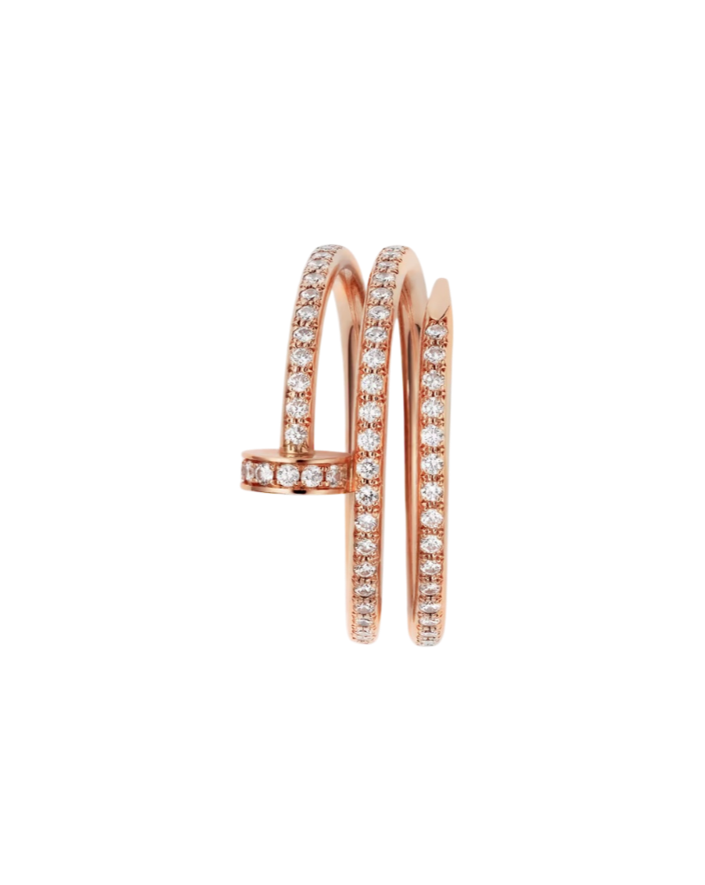 Кольцо Cartier JUSTE UN CLOU RING DOUBLE HALF-PAVED B4210956