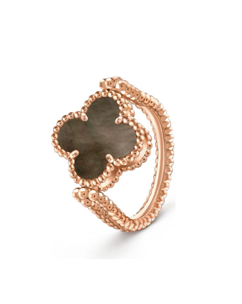 Кольцо Van Cleef & Arpels Vintage Alhambra reversible ring 18K rose gold Diamond Mother-of-pearl VCARPGV500