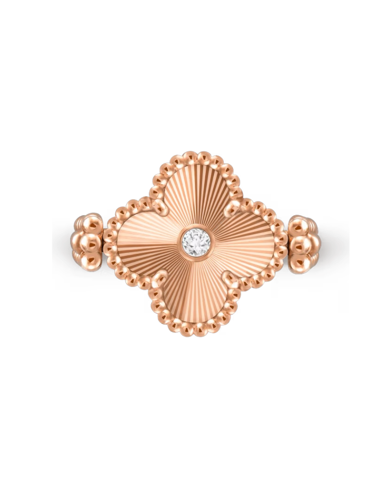 Кольцо Van Cleef & Arpels Vintage Alhambra reversible ring 18K rose gold Diamond Mother-of-pearl VCARPGV500