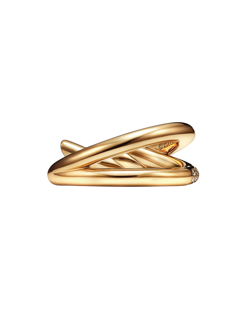 Кольцо Tiffany&Co. Tiffany Knot Double Row Ring in Yellow Gold with Diamonds