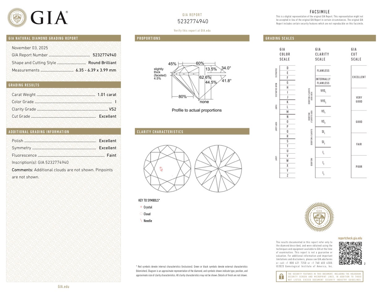 Серьги No name с бриллиантами 1 01/1 01ct I/VS2 GIA