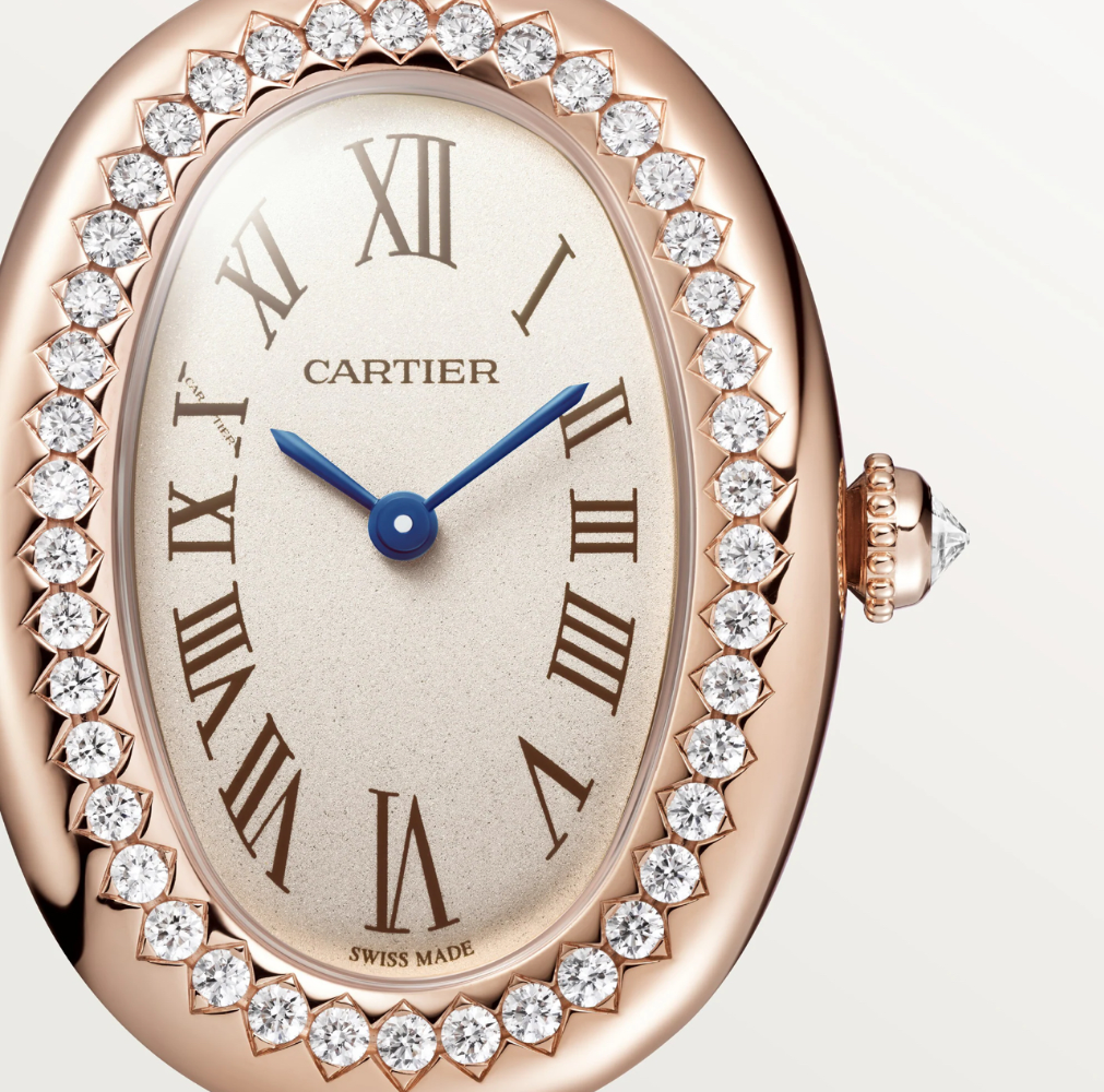 Часы Cartier BAIGNOIRE WATCH SMALL MODEL (SIZE 16) ROSE GOLD DIAMONDS WJBA0042