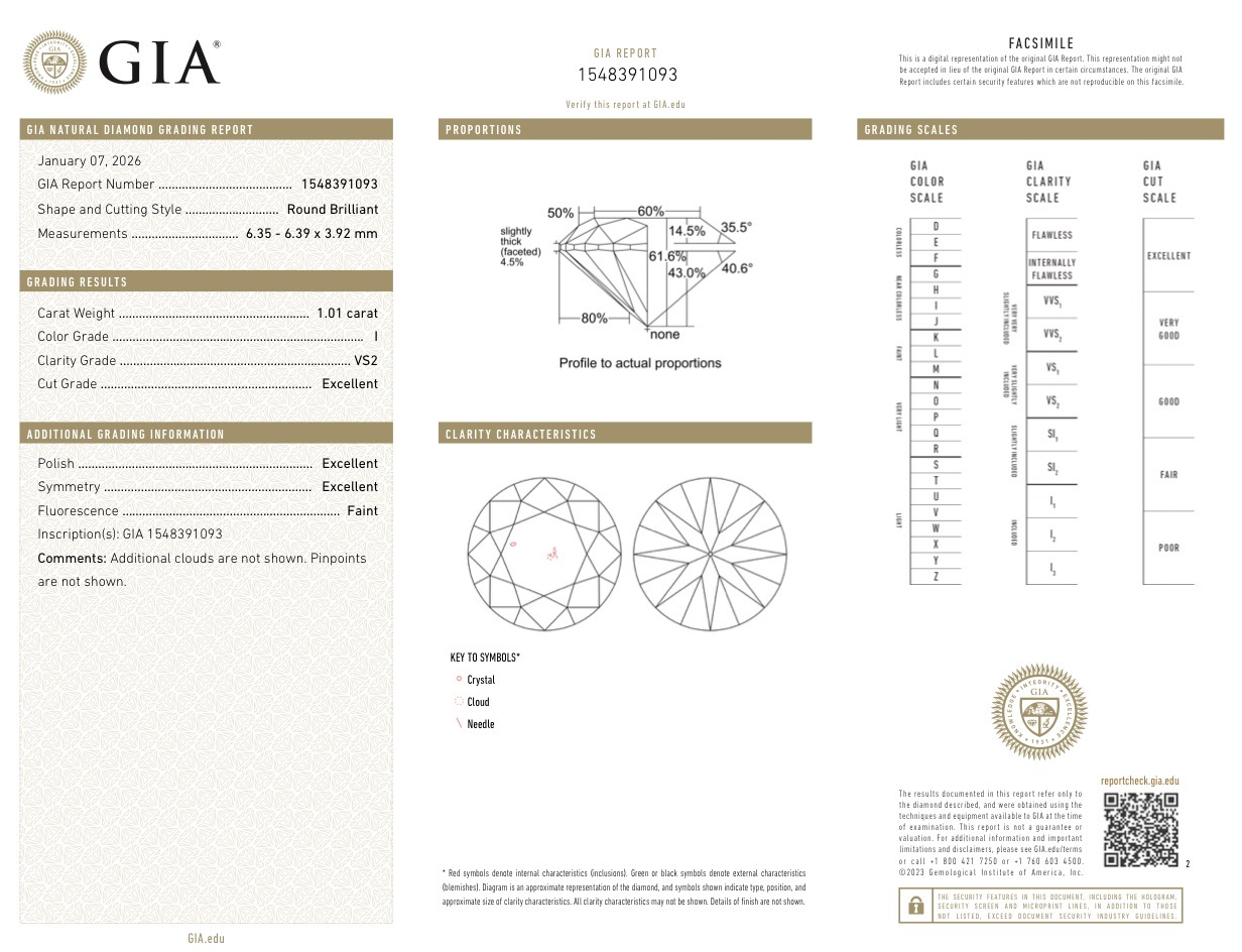 Серьги No name с бриллиантами 1 01/1 01ct I/VS2 GIA