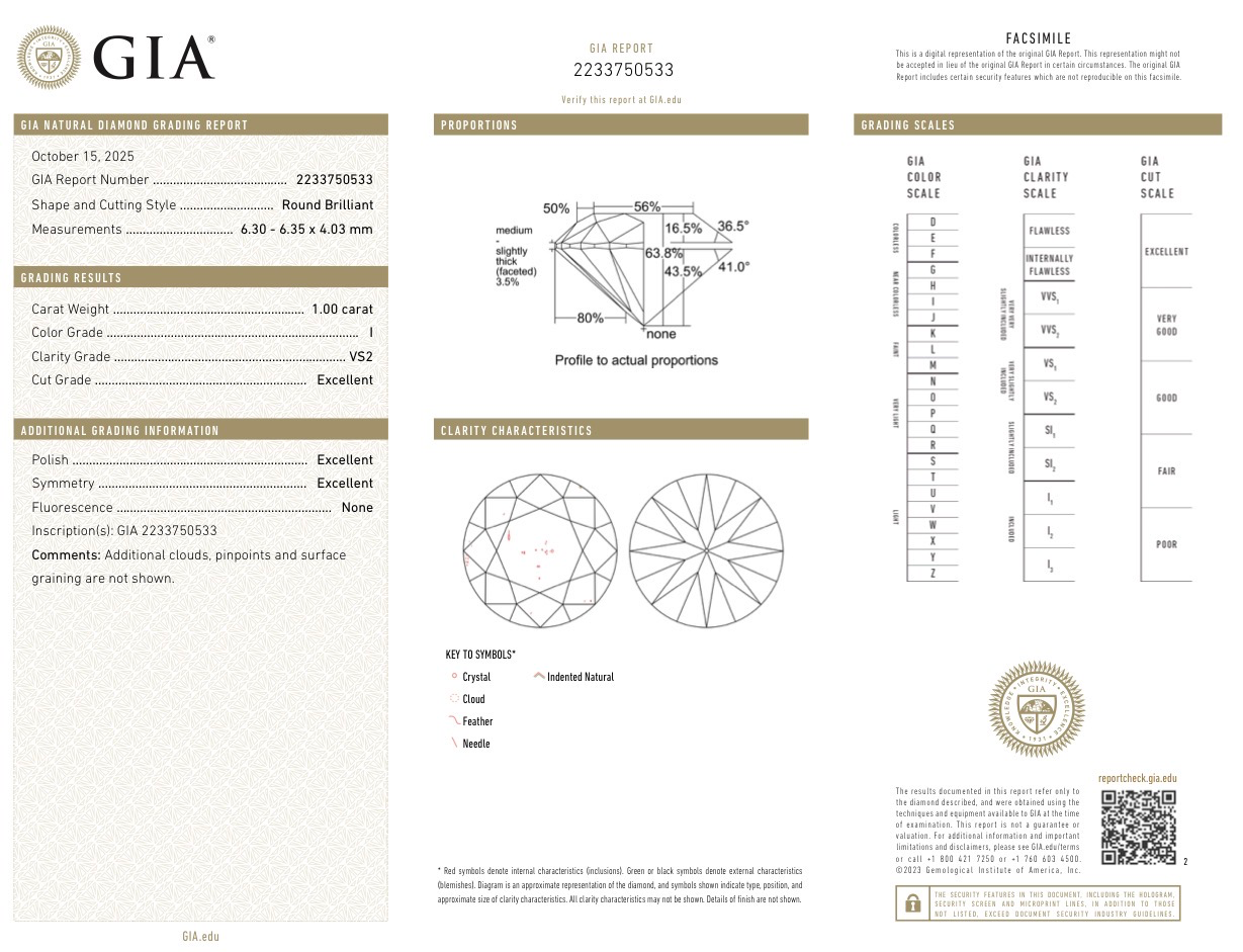 Серьги No name с бриллиантами 1.00/1.00ct I/VS2 GIA.