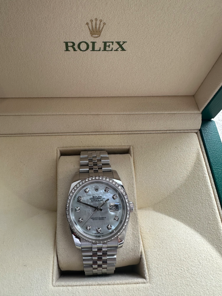 Часы Rolex Datejust 36mm Steel and White Gold 116244 White MOP D