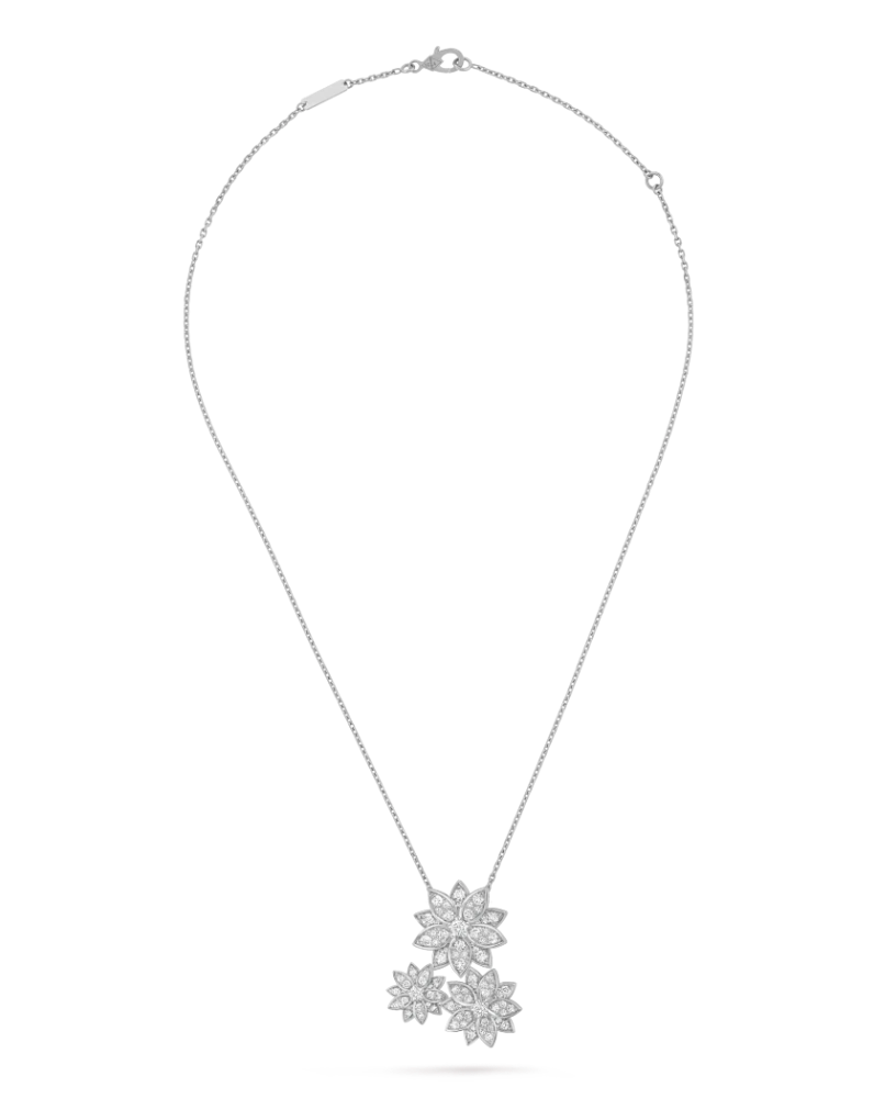 Колье Van Cleef & Arpels Lotus pendant 3 flowers VCARP7TG00