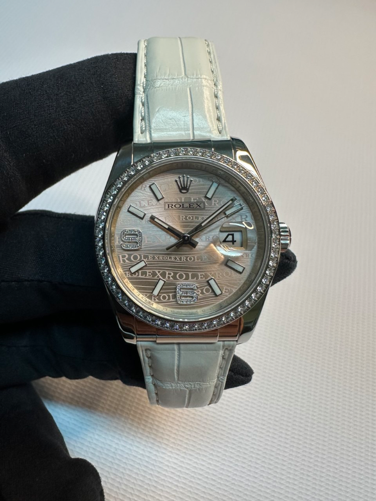 Часы Rolex Datejust 36mm White Gold 116189 Pink