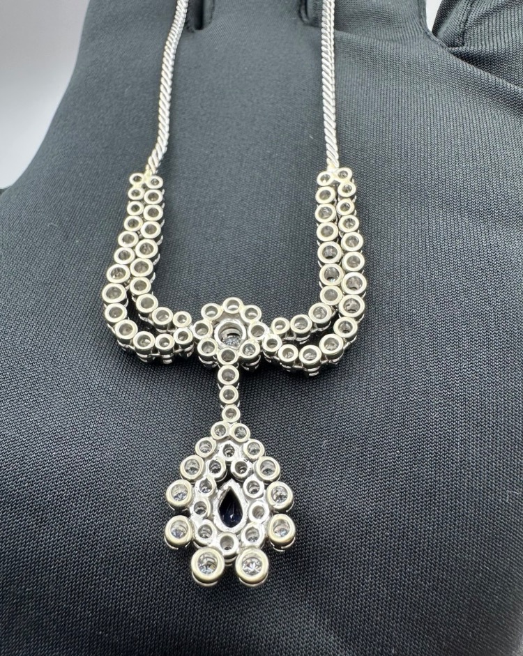 Колье RALFDIAMONDS С БРИЛЛИАНТАМИ И САПФИРОМ