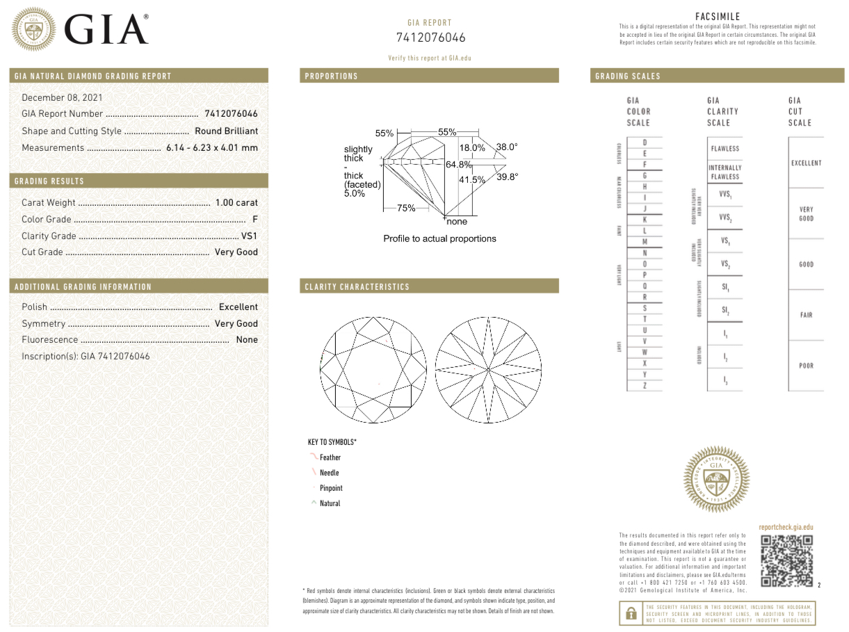 Серьги No name ПУССЕТЫ С БРИЛЛИАНТАМИ 1 00/1 00CT F/VS1 GIA.