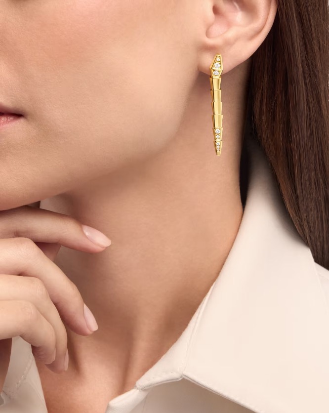 Серьги BVLGARI Serpenti Viper Earrings Yelow Gold 362191