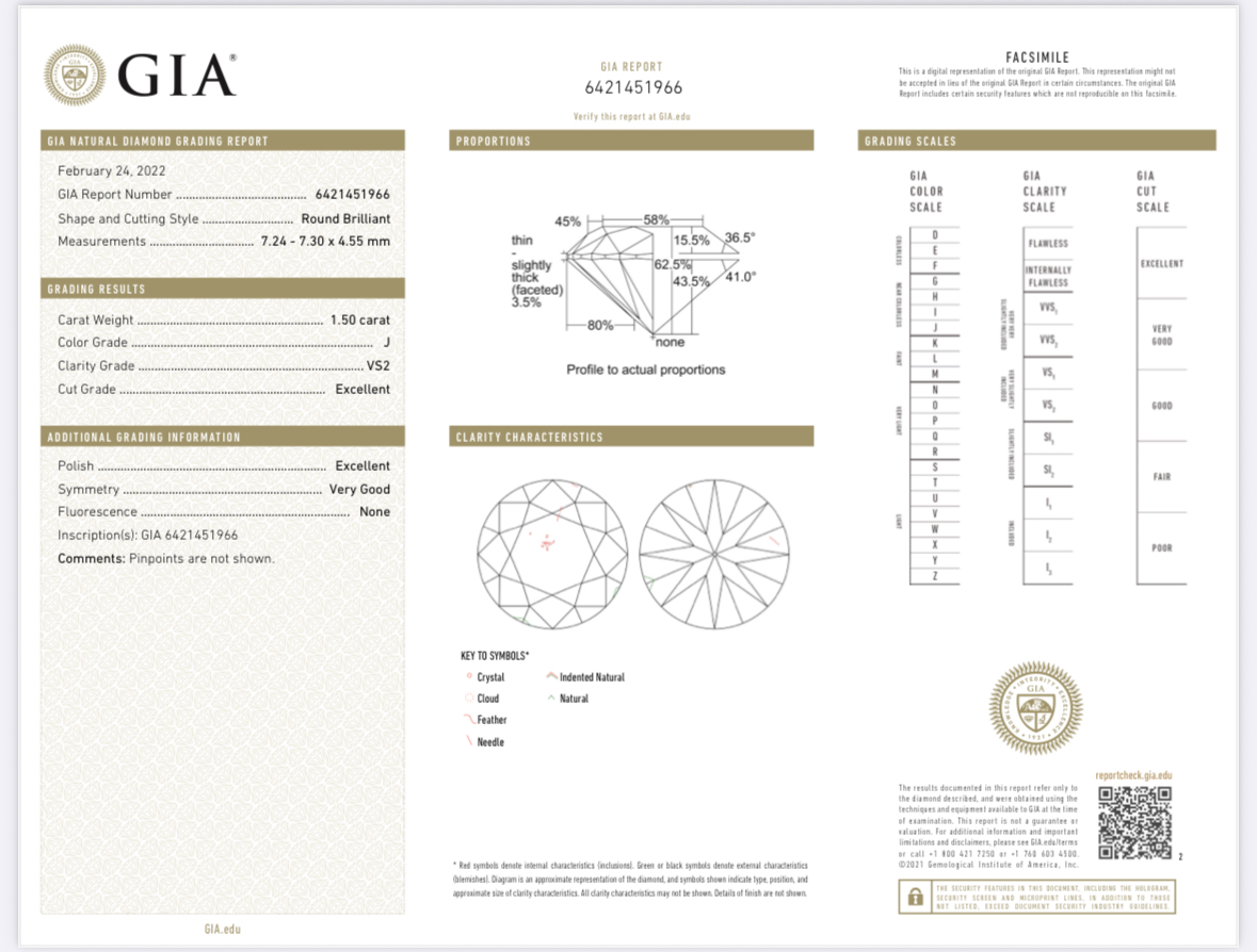 Серьги No name -пуссеты 1 50 J/VS2- 1 50 J/VS2 GIA