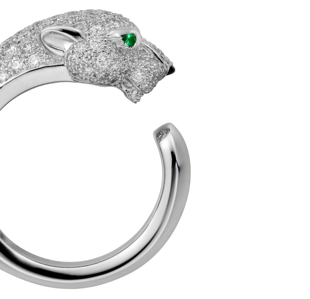 Кольцо Cartier PANTHÈRE DE RING MEDIUM MODEL HALF-PAVED N4224956