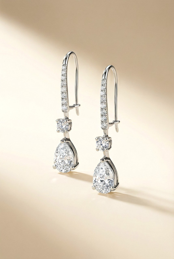 Серьги Graff Classic с бриллиантами 1.01ct D/VVS2 - 1.11ct D/VVS1