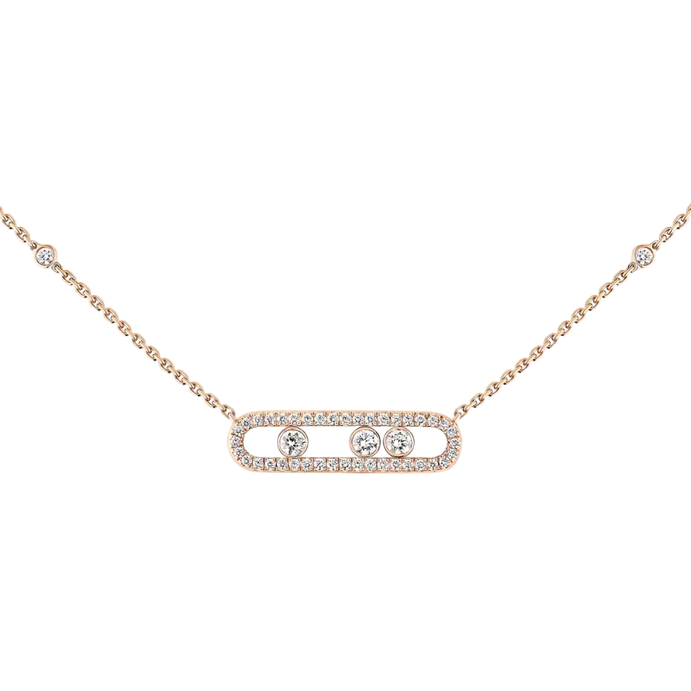 Колье Messika BABY MOVE PAVÉ NECKLACE pavé Pink gold 04322