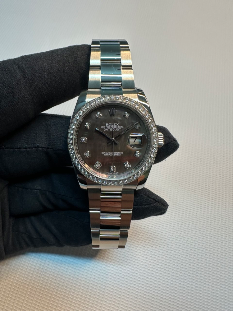 Часы Rolex DATEJUST 116244-0019 Black mother-of-pearl diamonds
