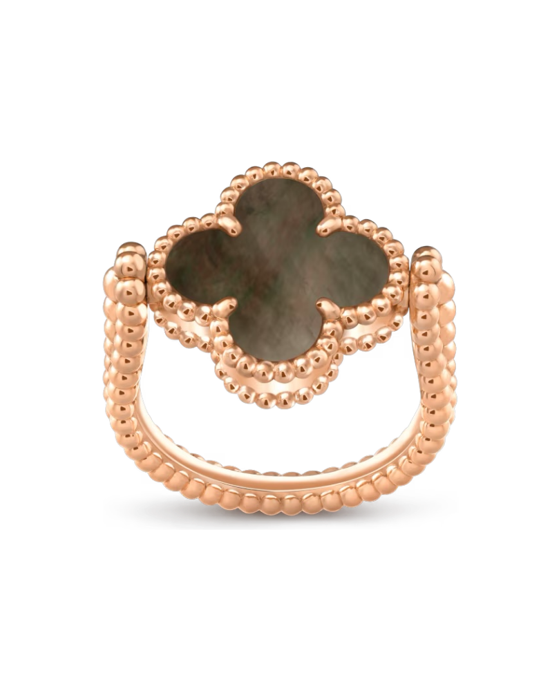 Кольцо Van Cleef & Arpels Vintage Alhambra reversible ring 18K rose gold Diamond Mother-of-pearl VCARPGV500