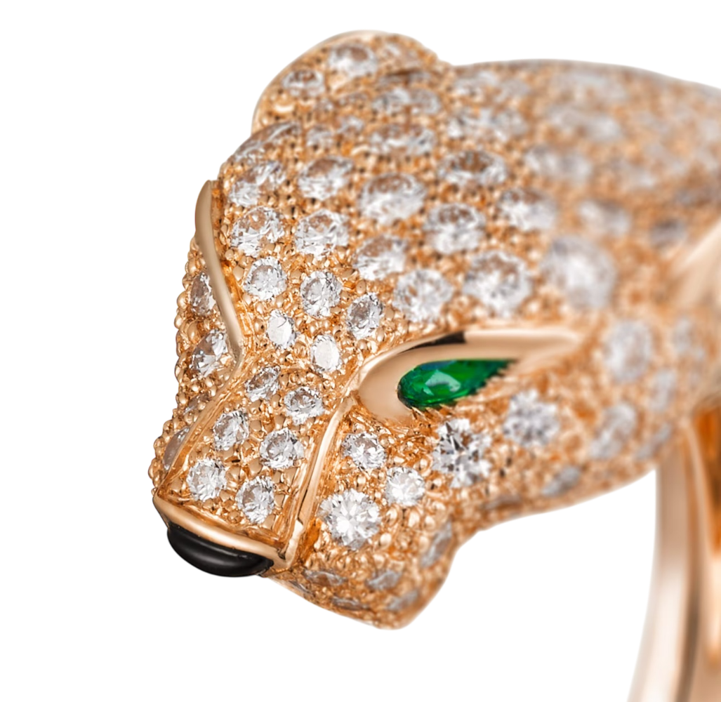 Кольцо Cartier PANTHÈRE DE RING MEDIUM MODEL HALF-PAVED N4742254