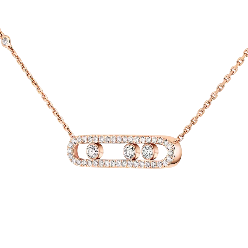 Колье Messika BABY MOVE PAVÉ NECKLACE pavé Pink gold 04322