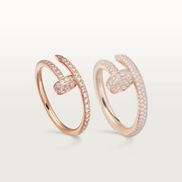 Кольцо Cartier JUSTE UN CLOU RING SMALL MODEL HALF-PAVED B4231452
