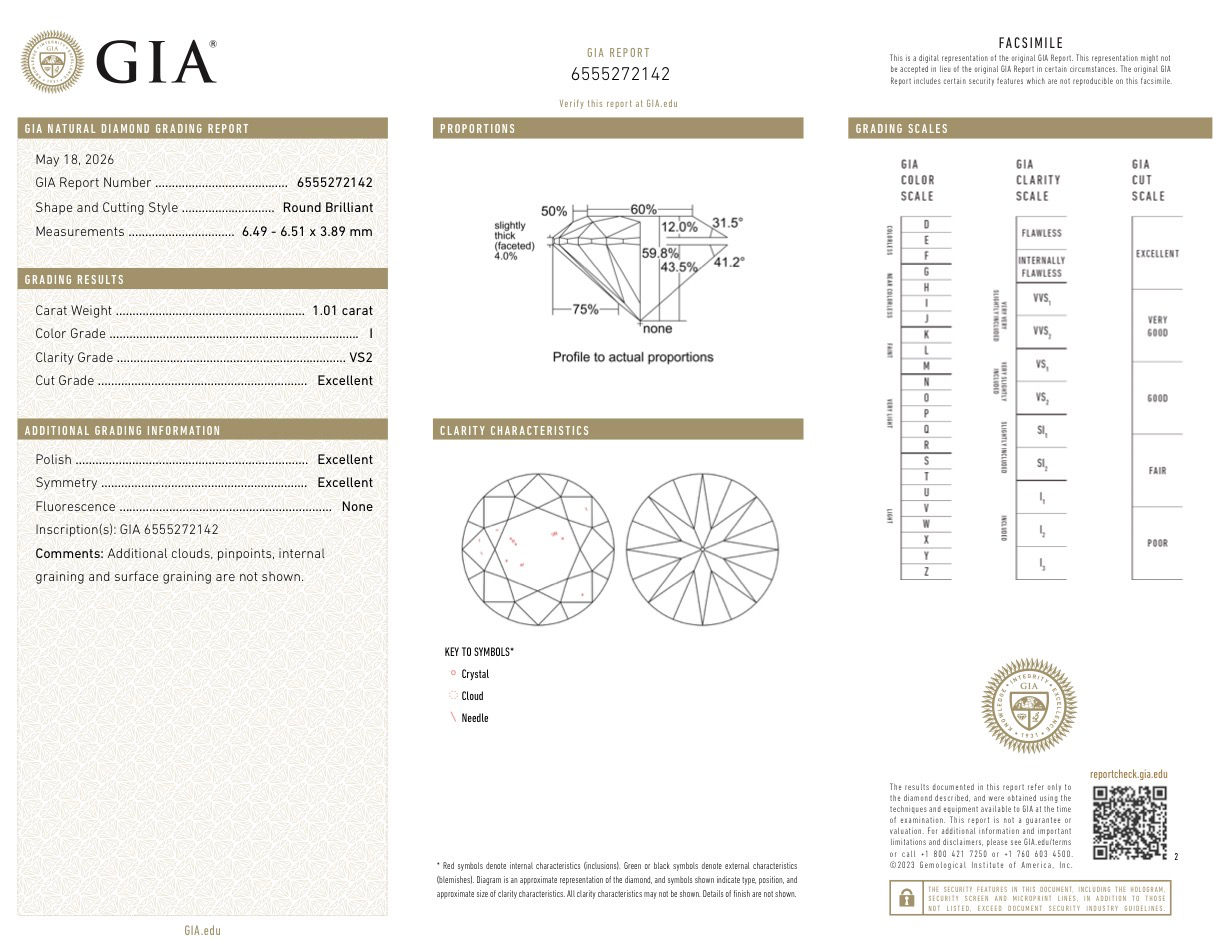 Серьги No name с бриллиантами 1 06/1 01ct I/VS2 GIA