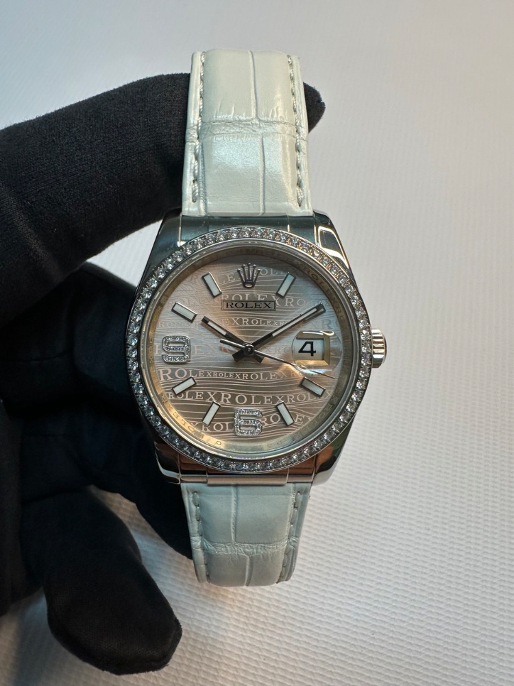 Часы Rolex Datejust 36mm White Gold 116189 Pink