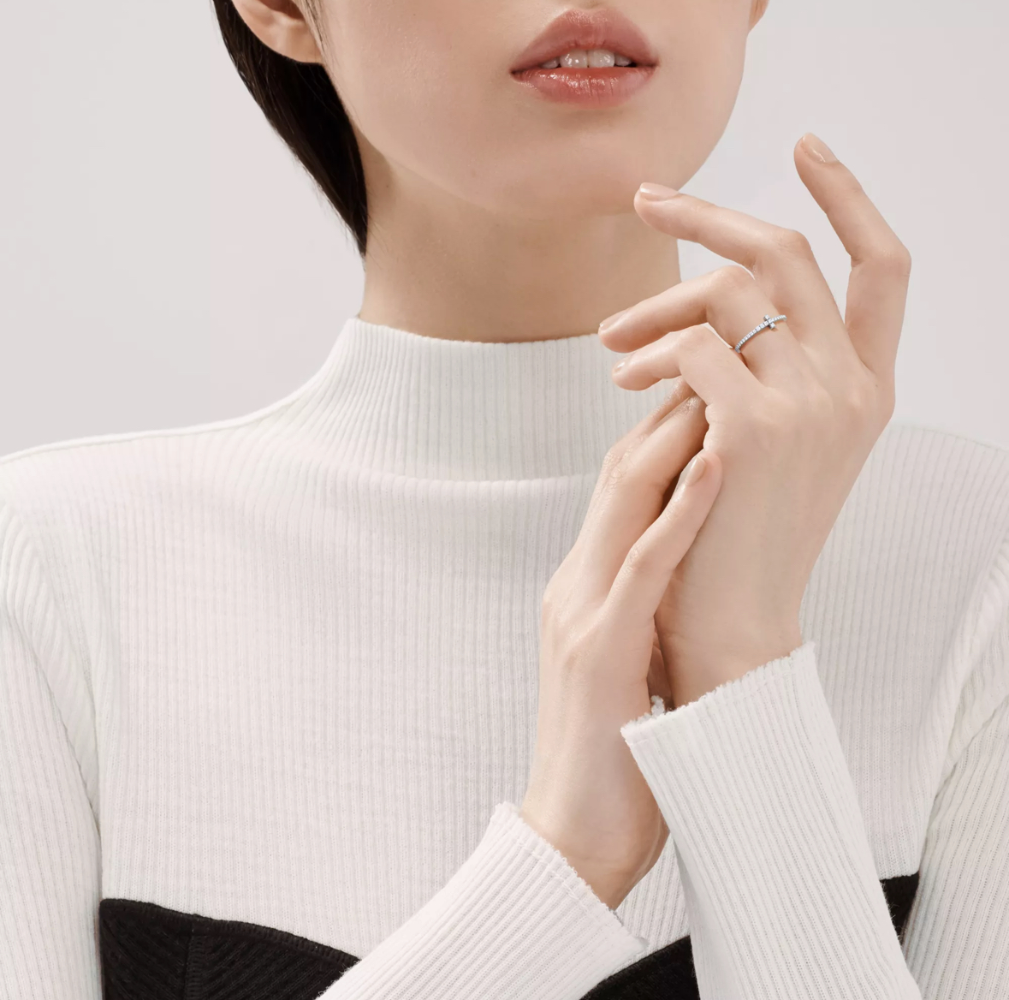 Кольцо Tiffany&Co. Diamond Wire Band Ring in White Gold