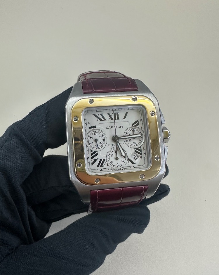 Часы Cartier SANTOS 100 CHRONOGRAPH STAINLESS STEEL & 18K YELLOW GOLD 2740