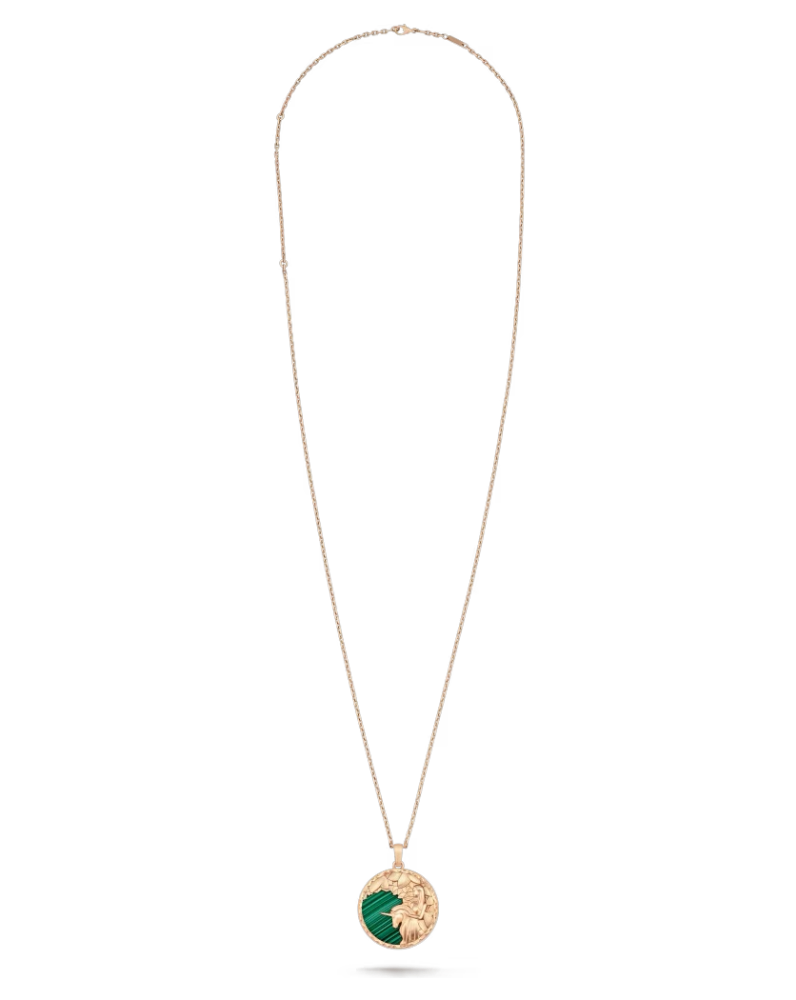 Кулон Van Cleef & Arpels Zodiaque long necklace Virginis (Дева) 18K rose gold Malachite VCARP9RB00