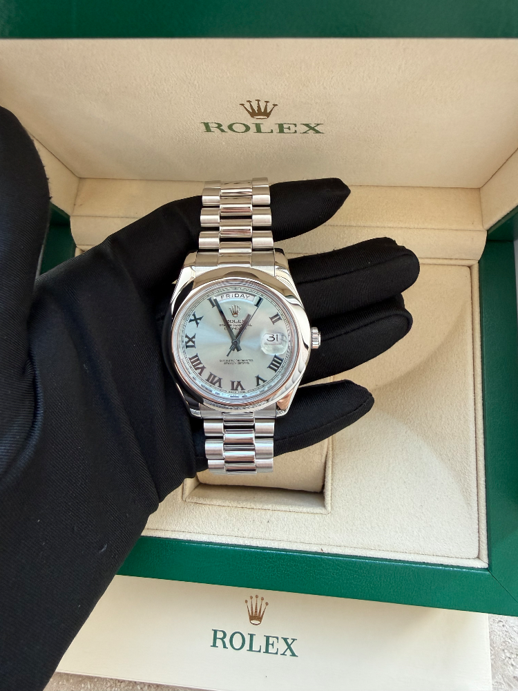 Часы Rolex DAY-DATE II PLATINUM ICE BLUE ARABIC 218206 ibcrp