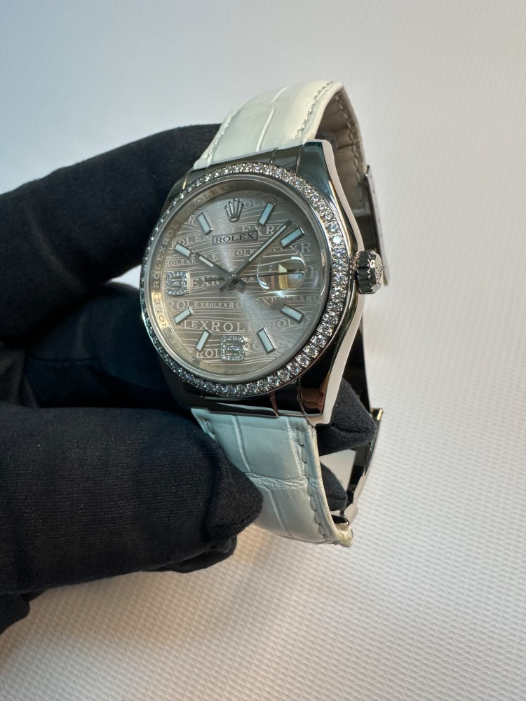 Часы Rolex Datejust 36mm White Gold 116189 Pink